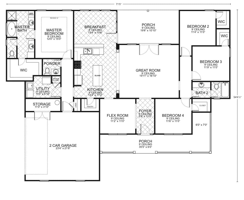 Cyprus - Custom Home Floor Plan