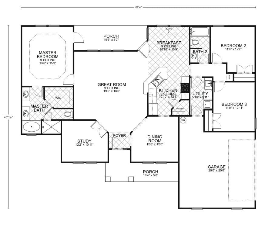 Driftwood A - Custom Home Floor Plan