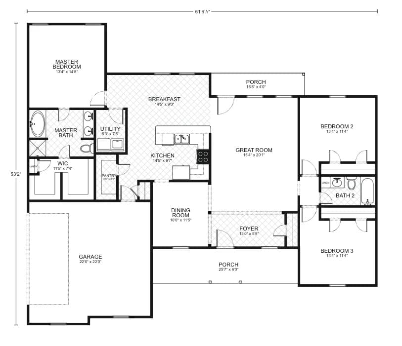 Elmwood - Custom Home Floor Plan