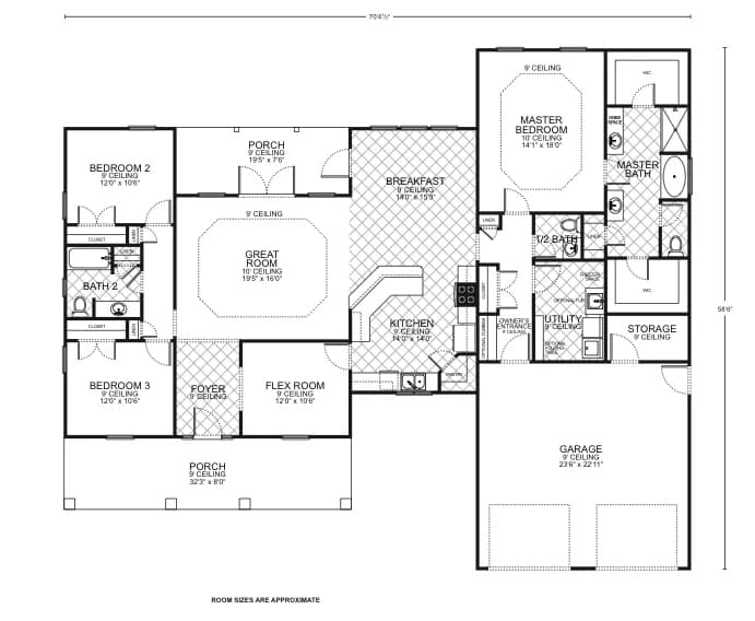 Hillcrest - Custom Home Floor Plan