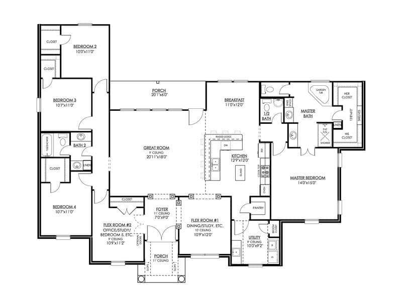 Weslyn - Custom Home Floor Plan