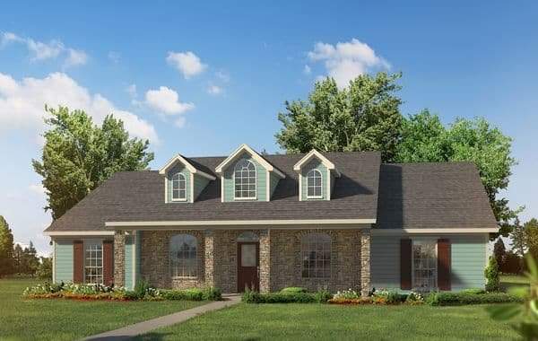 Cottage II custom home elevation - 3 Bed / 2.5 Bath / 2,162 Sq Ft