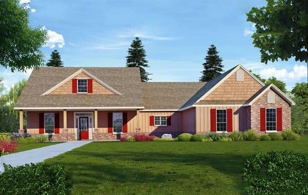 Hillcrest B custom home elevation - 3 Bed / 2.5 Bath / 2,200 Sq Ft