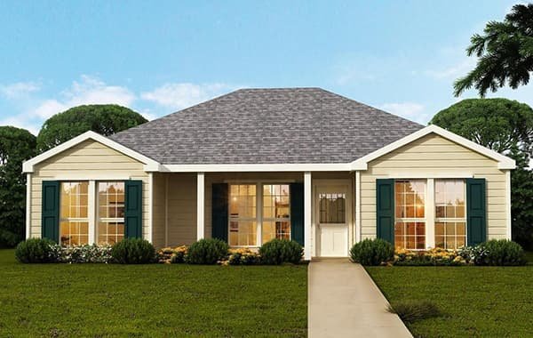 Woodcrest custom home elevation - 3 Bed / 2 Bath / 1,298 Sq Ft